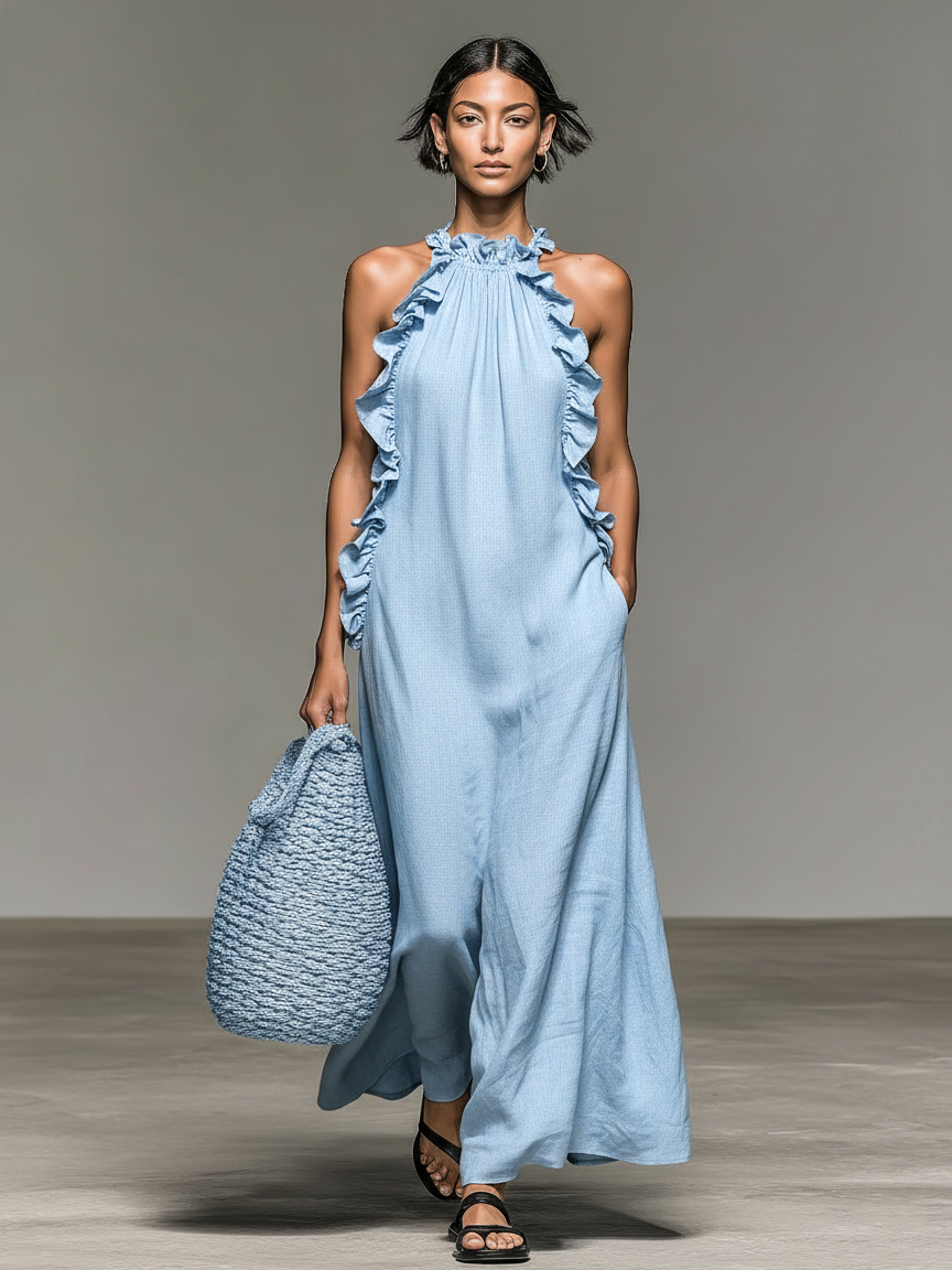 Bellucci Firenze Lua Vestido Maxi con Bolsillos